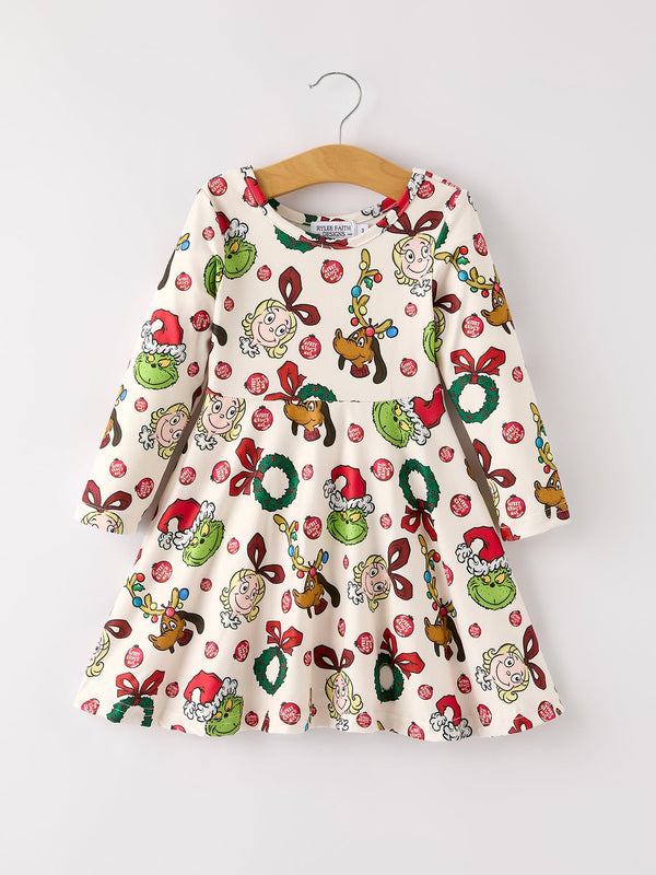 winter-christmas-character-colorful-print-girls-dress Rylee Faith Designs - Sophia's StyleDress-1